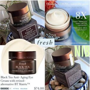 NIB Fresh Black Tea Anti-Aging Eye Cream Retinol Alt Firm Wrinkles Dark Circles